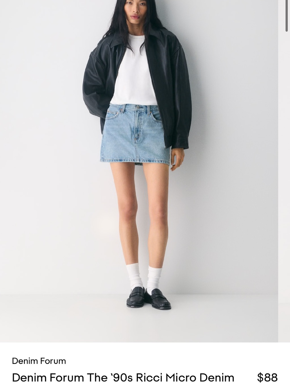 Aritzia Light Blue Denim Mini Skirt